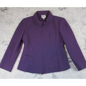 EUC $1295 Armani Collezioni Rolled Collar Crepe wool knit blaze Jacket womens 4